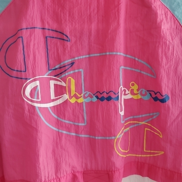 Champion Men's Colorblock Manorak 2.0 size Small in Blue Horizon/Reef Pink/White - Picture 10 of 16